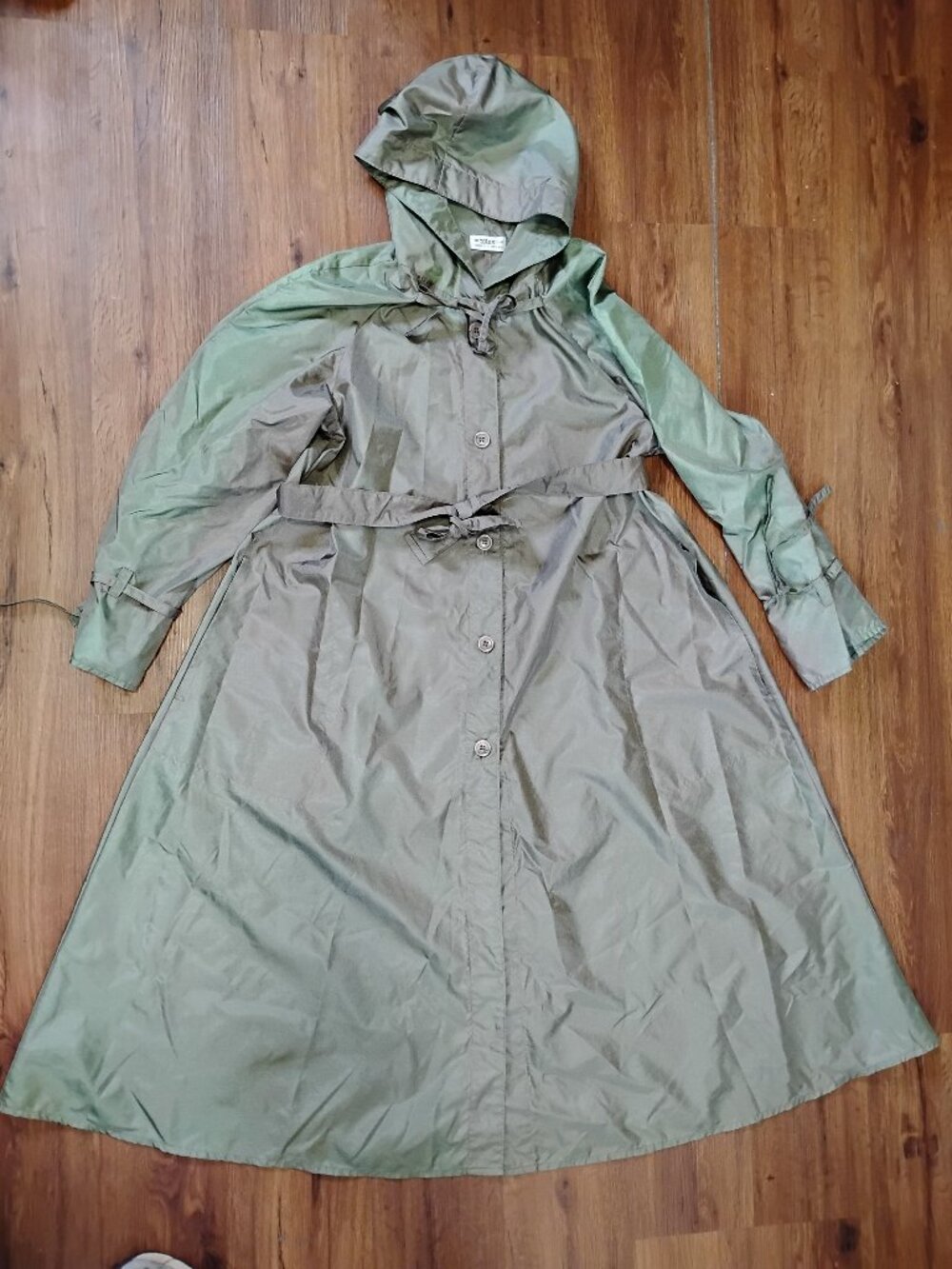 Vintage Totes Coat Iridescent Cloak Raincoat Jacket Copper Green
